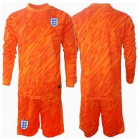 Camiseta Inglaterra Portero Primera Equipación Replica Eurocopa 2024 para niños mangas largas (+ Pantalones cortos)